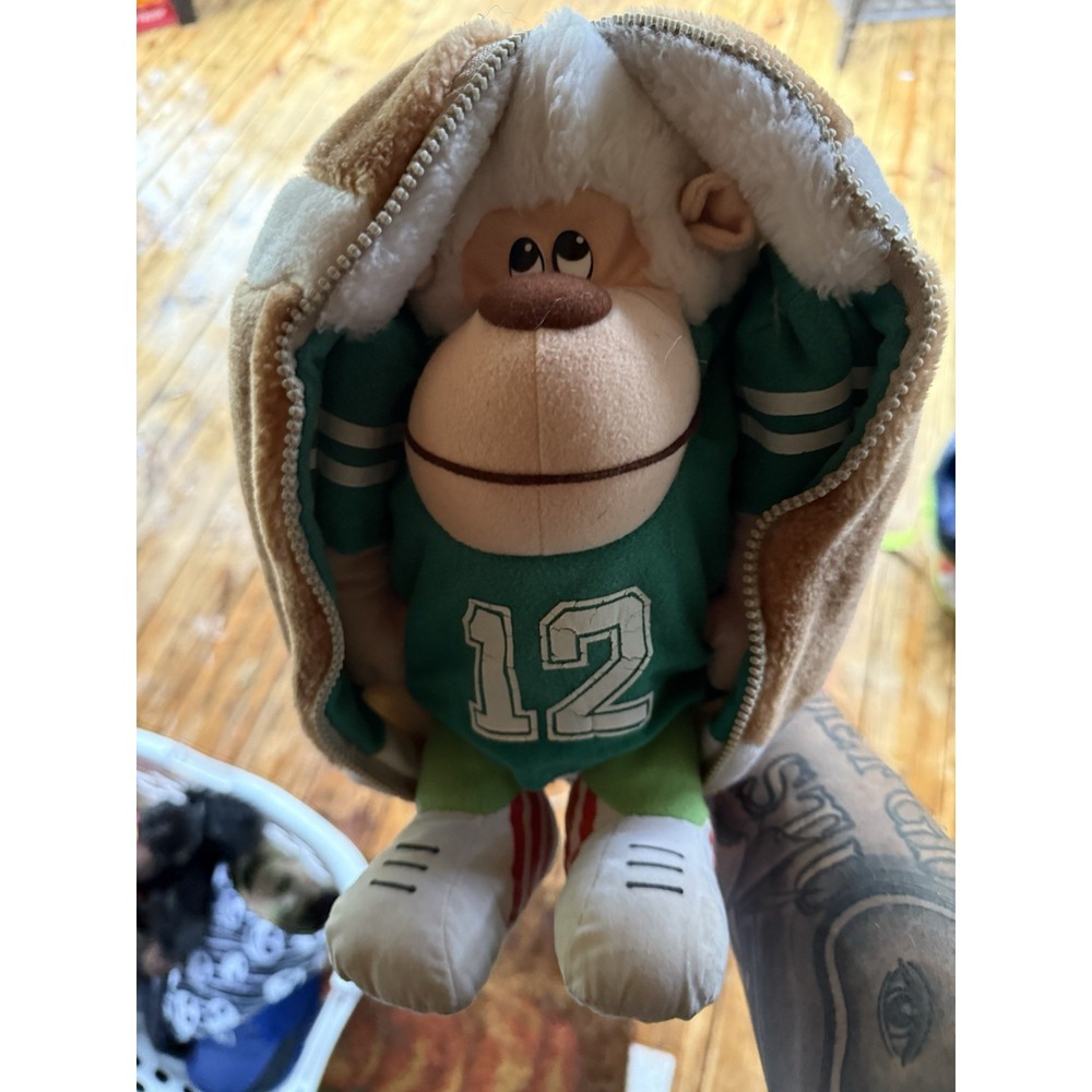 Vintage 1986 Emotions Mattel Gorilla Monkey Rugby Ball Soft Toy Six Nations